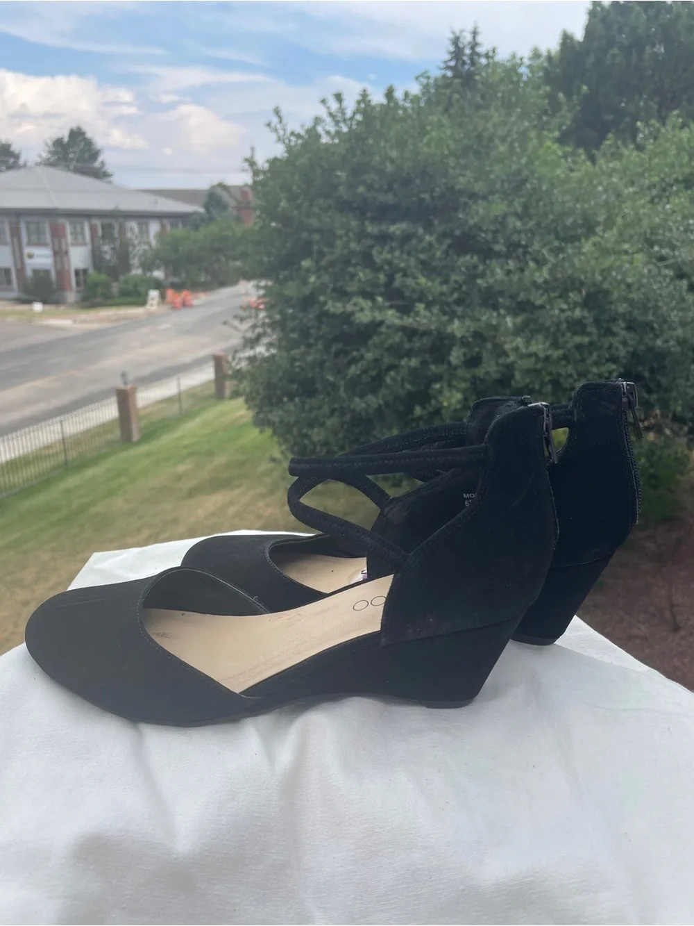me too Black Ankle-Strap Wedge Shoes - Picture 3 of 5